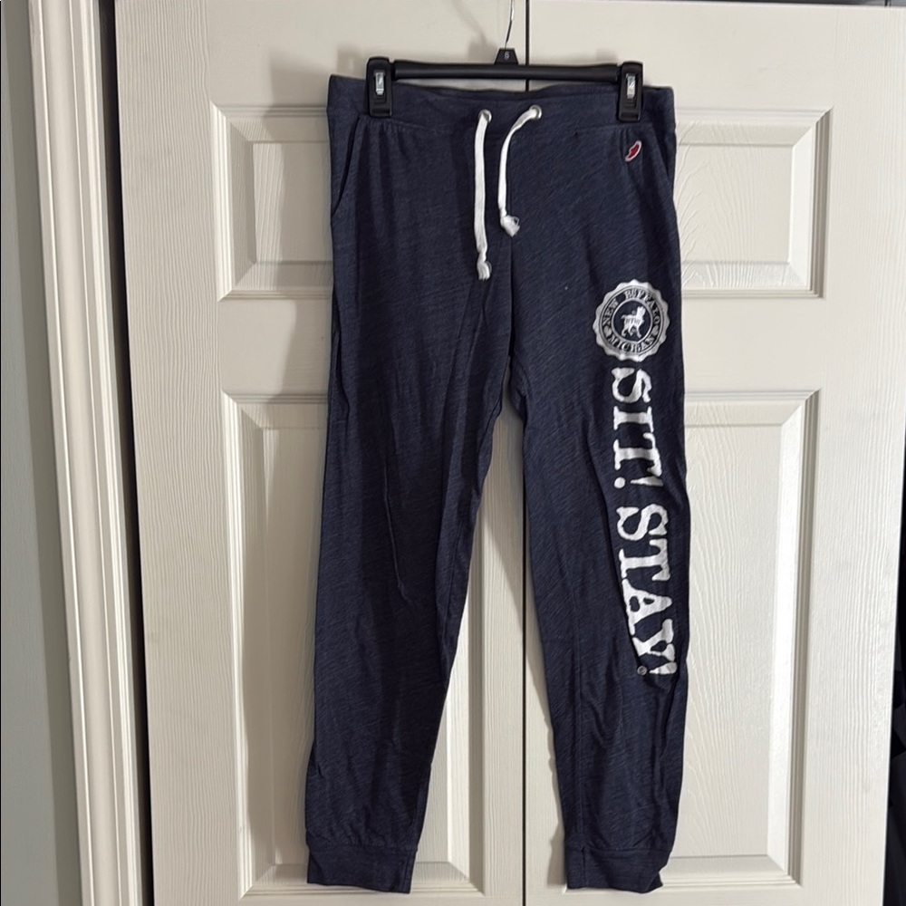 Stray Dog Restaurant Navy Joggers with White Print